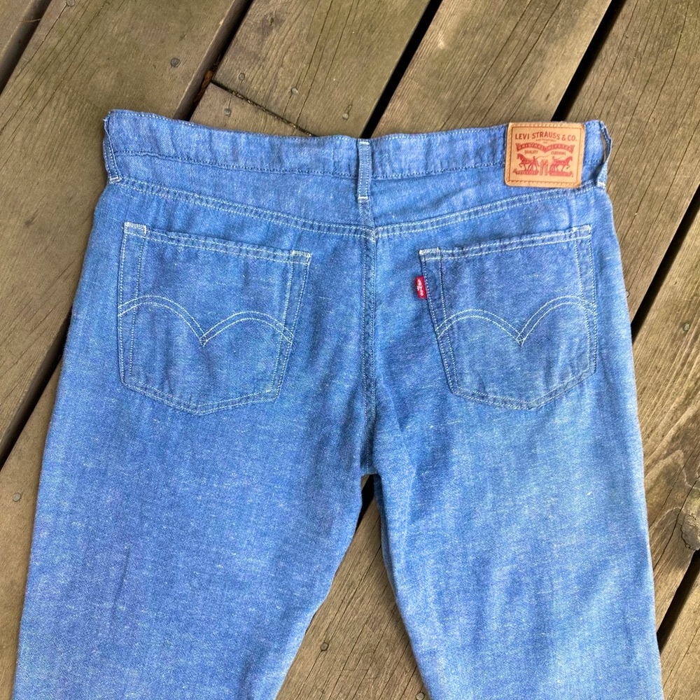 Rare Linen LEVI’S Jeans Relax Fit Boyfriend Blue Lightweight Size 30 - Picture 2 of 16